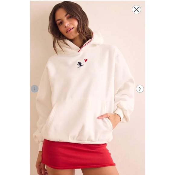 Altar'd State AS Revival Cream Apres Ski Embroidered Hoodie Whipstitch Size XXS - Picture 2 of 11